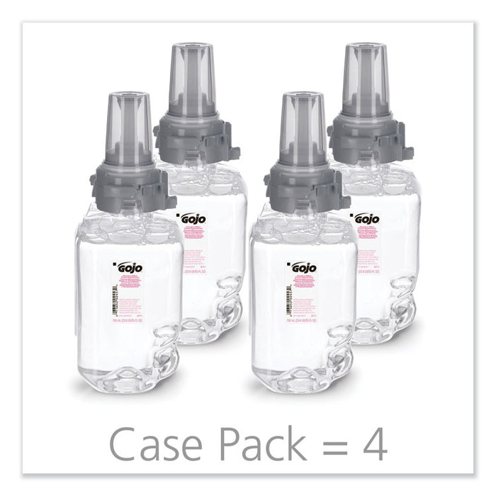 Clear and Mild Foam Handwash Refill, For ADX-7 Dispenser, Fragrance-Free, 700 mL, 4/Carton