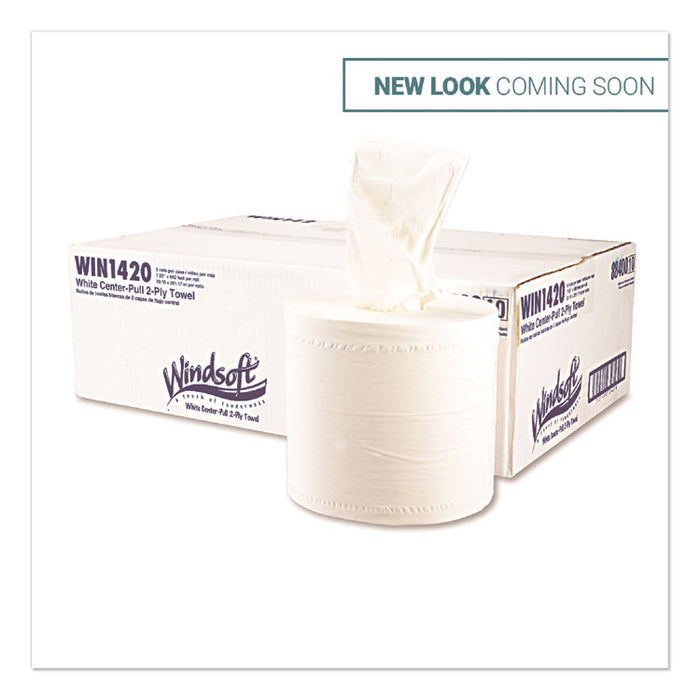 Center-Flow Perforated Paper Towel Roll, 7.3 x 15, White, 6 Rolls/Carton