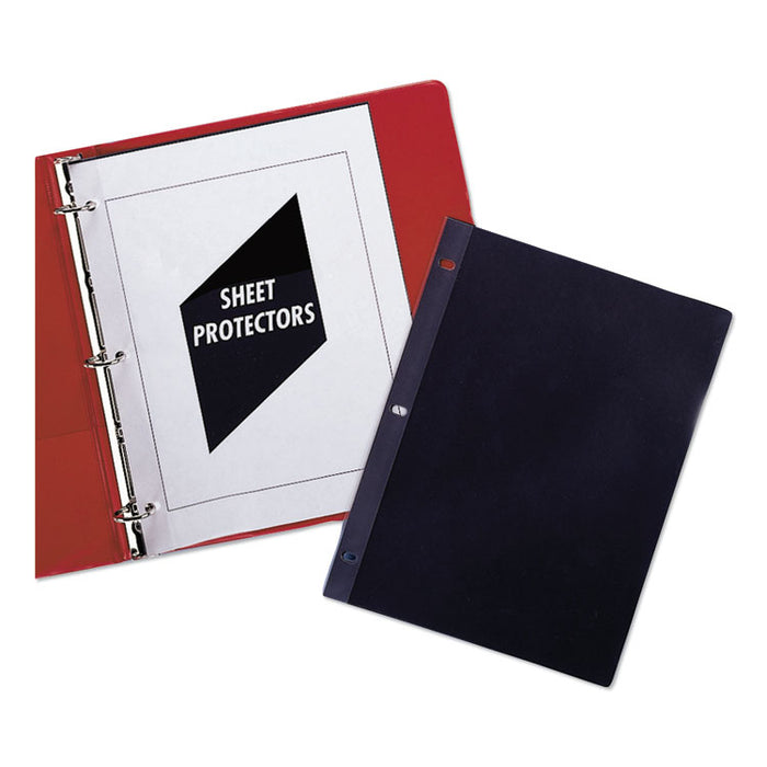 Traditional Sheet Protectors, Heavy-Duty, Side: 3-Hole Punched, Side/Side/Top Load 8.5 x 11 Insert, Clear Front, 50/Box