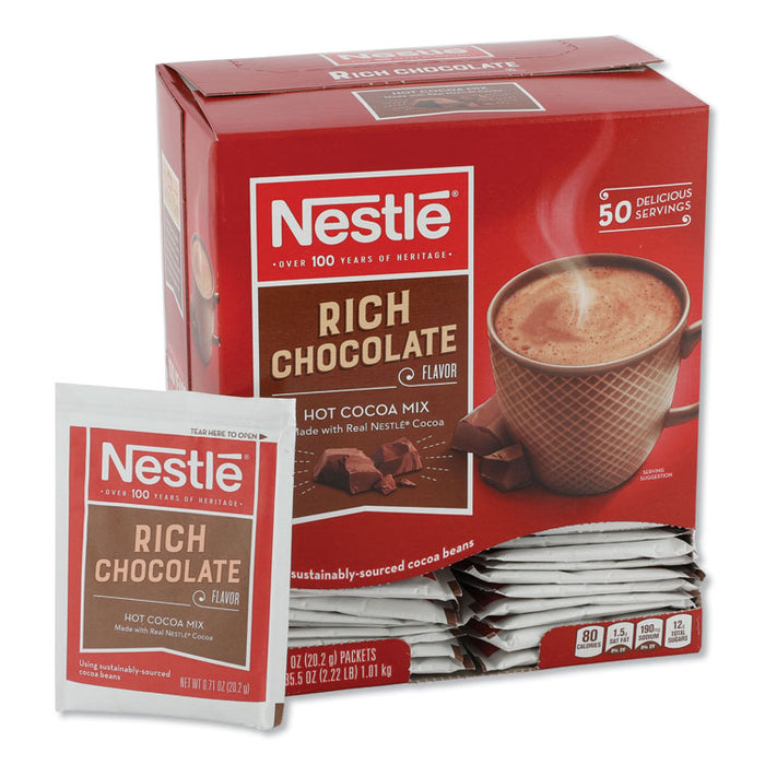 Hot Cocoa Mix, Rich Chocolate, 0.71 oz Packets, 50/Box