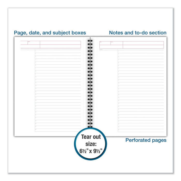 Wirebound Guided Business Notebook, Action Planner Project-Management Format, Dark Gray Cover, (80) 9.5 x 7.5 Sheets