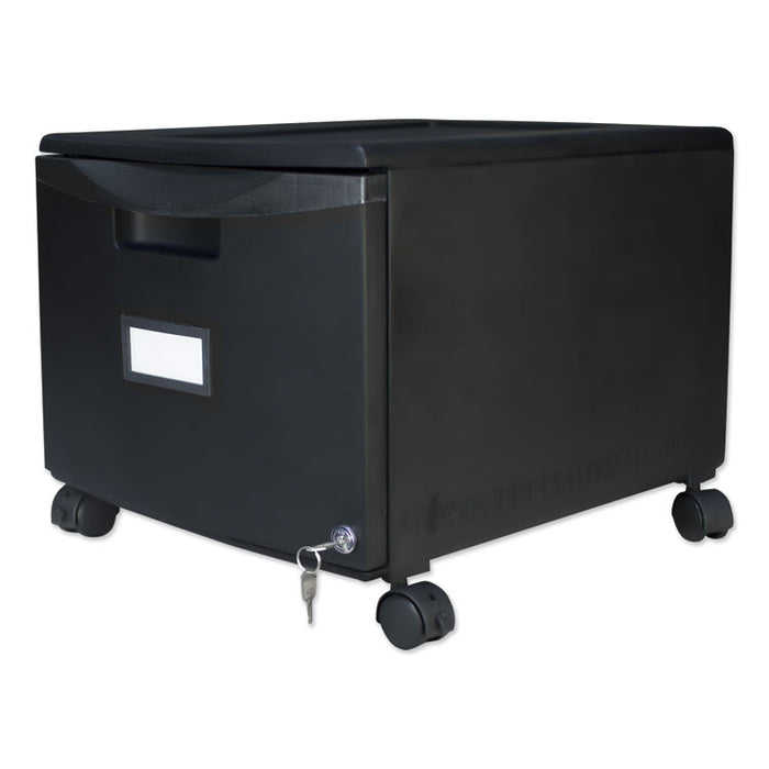 Single-Drawer Mobile Filing Cabinet, 1 Legal/Letter-Size File Drawer, Black, 14.75" x 18.25" x 12.75"