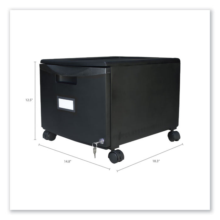 Single-Drawer Mobile Filing Cabinet, 1 Legal/Letter-Size File Drawer, Black, 14.75" x 18.25" x 12.75"