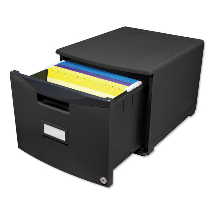 Single-Drawer Mobile Filing Cabinet, 1 Legal/Letter-Size File Drawer, Black, 14.75" x 18.25" x 12.75"