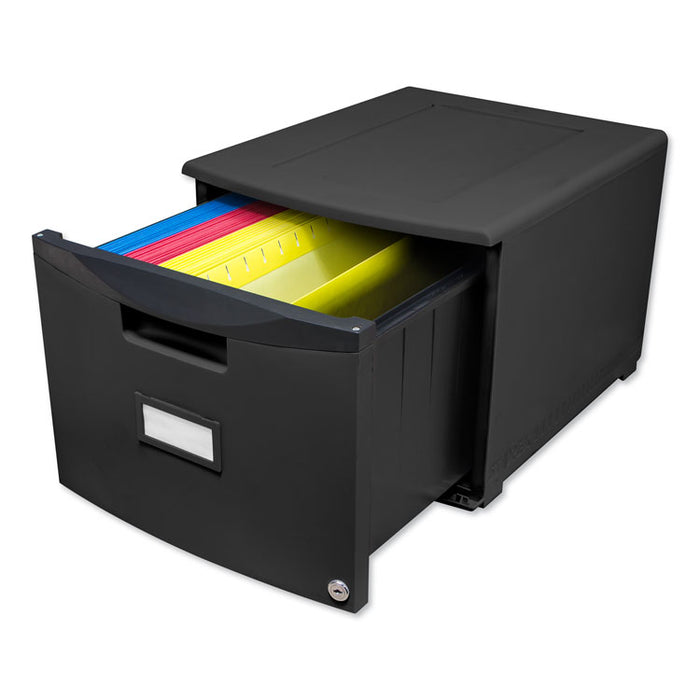 Single-Drawer Mobile Filing Cabinet, 1 Legal/Letter-Size File Drawer, Black, 14.75" x 18.25" x 12.75"