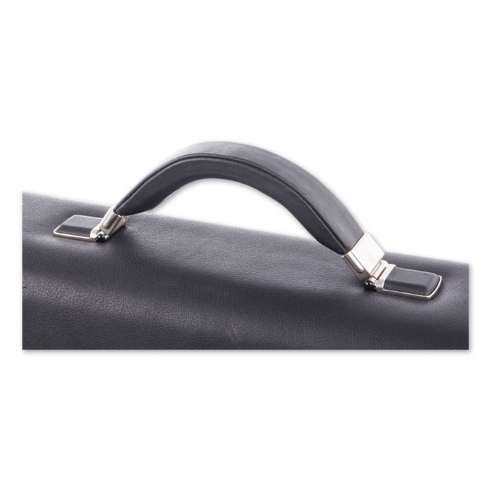 Milestone Briefcase, Fits Devices Up to 15.6", Leather, 5 x 5 x 12, Black