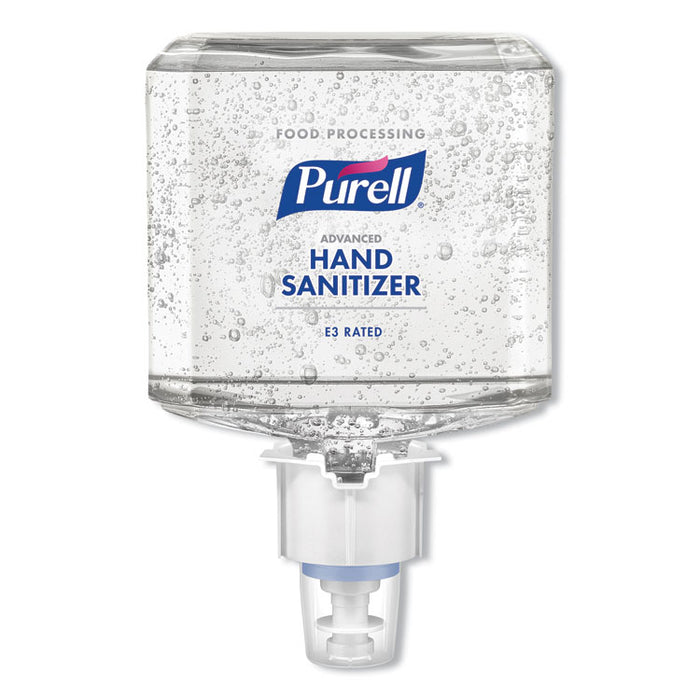 Food Processing Advanced Hand Sanitizer E3 Gel, 1,200 mL Bottle, Fragrance-Free, For ES6 Dispensers, 2/Carton
