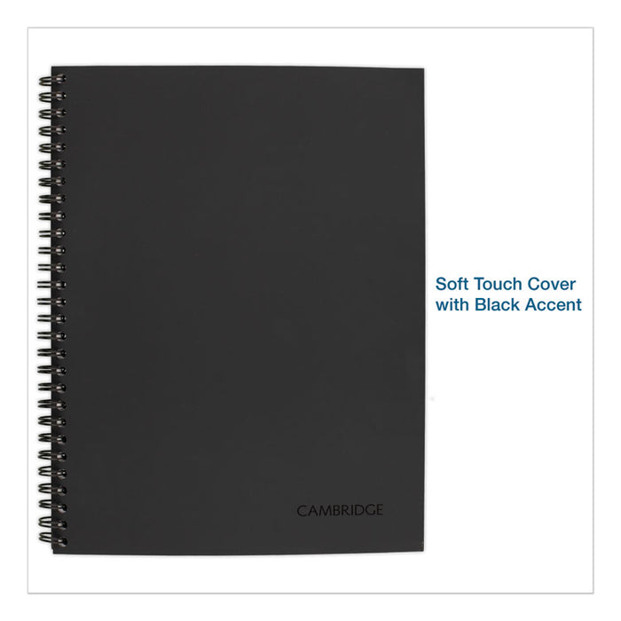 Wirebound Business Notebook, 1-Subject, Wide/Legal Rule, Black Linen Cover, (80) 11 x 8.5 Sheets