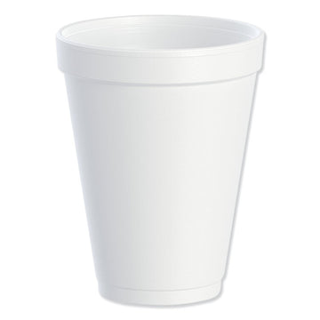 Foam Drink Cups, 12 oz, White, 25/Bag,  40 Bags/Carton