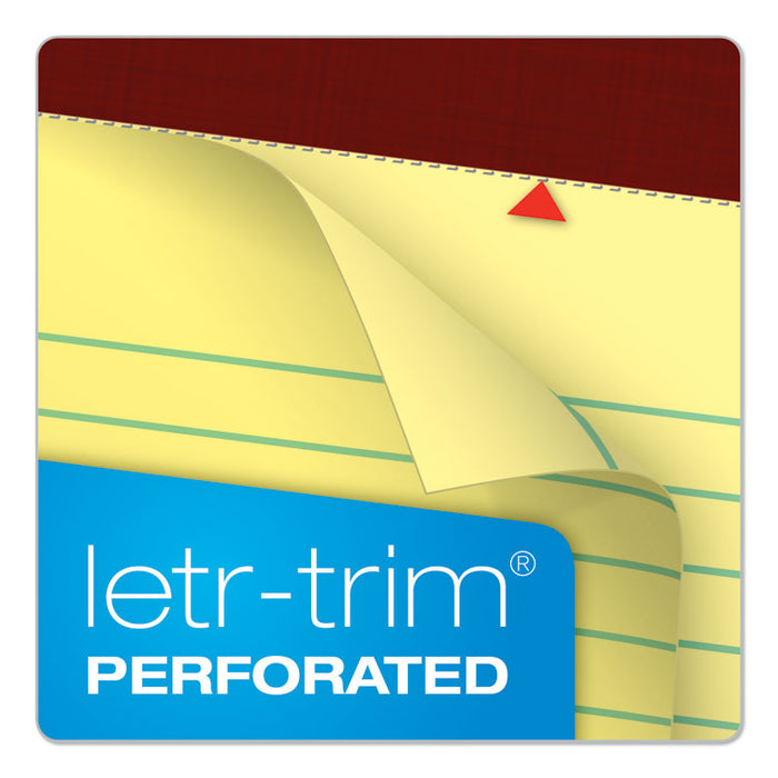 Docket Gold Ruled Perforated Pads, Wide/Legal Rule, (50) Canary Yellow 8.5 x 11 Sheets, 12/Pack