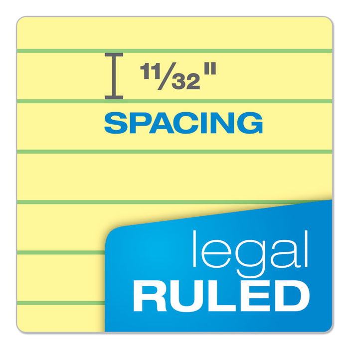 Docket Gold Ruled Perforated Pads, Wide/Legal Rule, (50) Canary Yellow 8.5 x 11 Sheets, 12/Pack