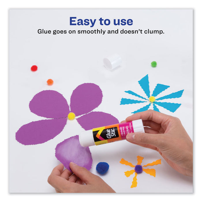 Permanent Glue Stic Value Pack, 1.27 oz, Applies White, Dries Clear, 6/Pack