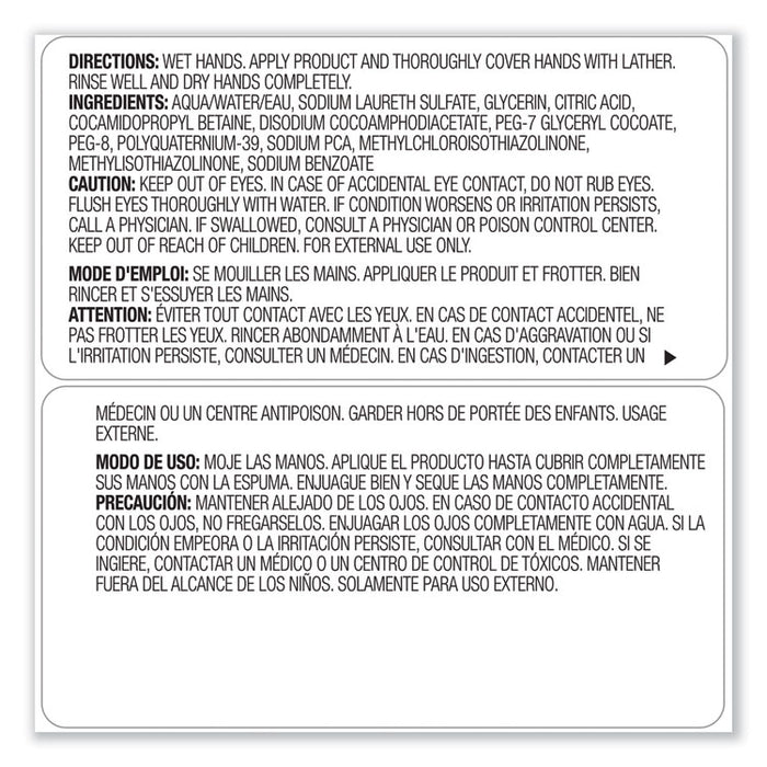 Clear and Mild Foam Hand Wash Refill, Unscented, 1,200 mL, 2/Carton