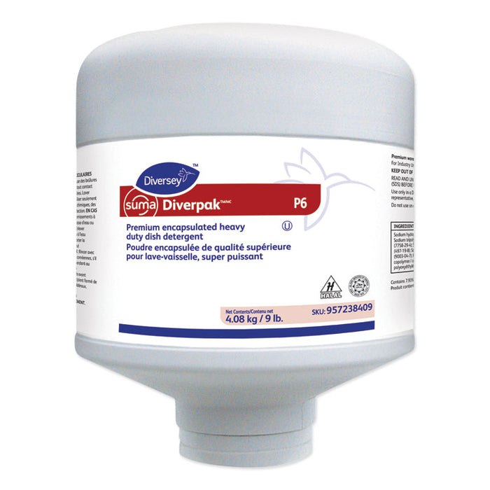 Suma Diverpak Premium Encapsulated Heavy-Duty Dish Detergent, Unscented, 9 lb Capsule