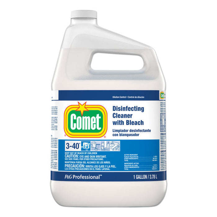 Disinfecting Cleaner with Bleach, Fresh Scent, 1 gal Closed-Loop Plastic Jug, 3/Carton