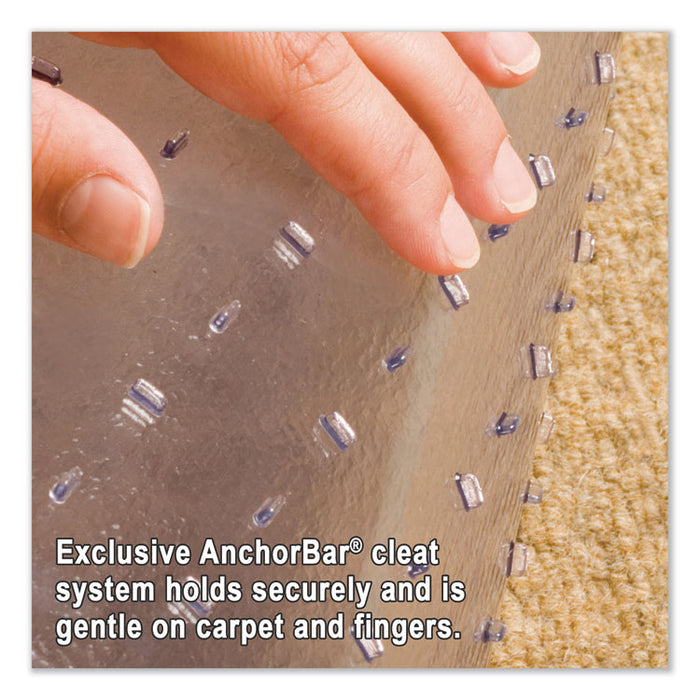 EverLife Moderate Use Chair Mat for Low Pile Carpeted Floors, Rectangular with Lip, Crystal Edges, 45" x 53", Clear