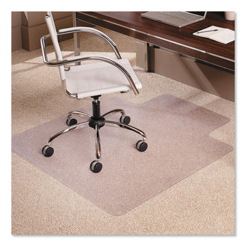 EverLife Moderate Use Chair Mat for Low Pile Carpeted Floors, Rectangular with Lip, Crystal Edges, 45" x 53", Clear