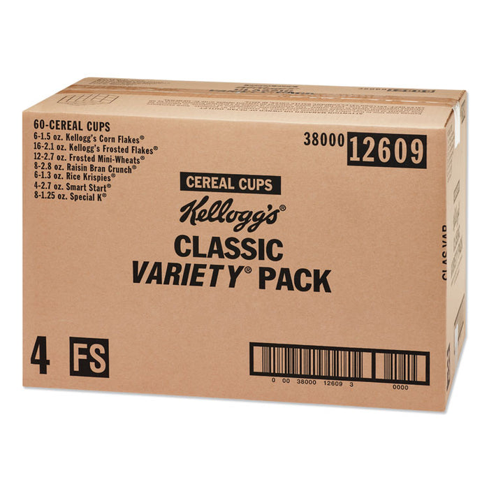 Breakfast Cereal - Single Serve, Classic Assortment, 2.1 oz Cup, 60/Carton