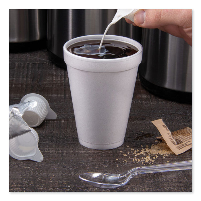 Foam Drink Cups, 12 oz, White, 25/Bag,  40 Bags/Carton