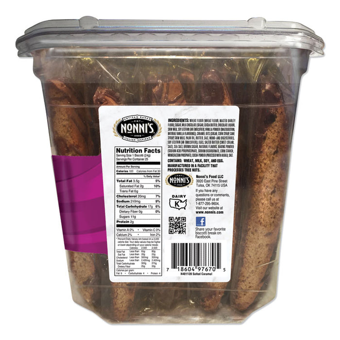 Biscotti, Salted Caramel, 0.85 oz Individually Wrapped, 25/Pack