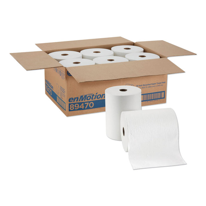 enMotion High Capacity Roll Towel, 1-Ply, 10" x 800 ft, White, 6 Rolls/Carton