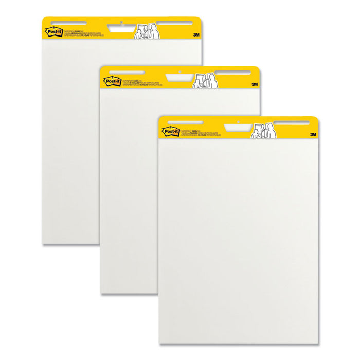 Vertical-Orientation Self-Stick Easel Pads, Unruled, (30) White 25 x 30 Sheets, 3/Pack