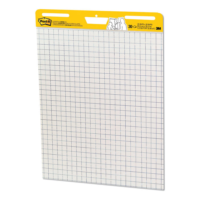 Vertical-Orientation Self-Stick Easel Pads, Quadrille Rule (1 sq/in), (30) White 25 x 30 Sheets, 6/Pack