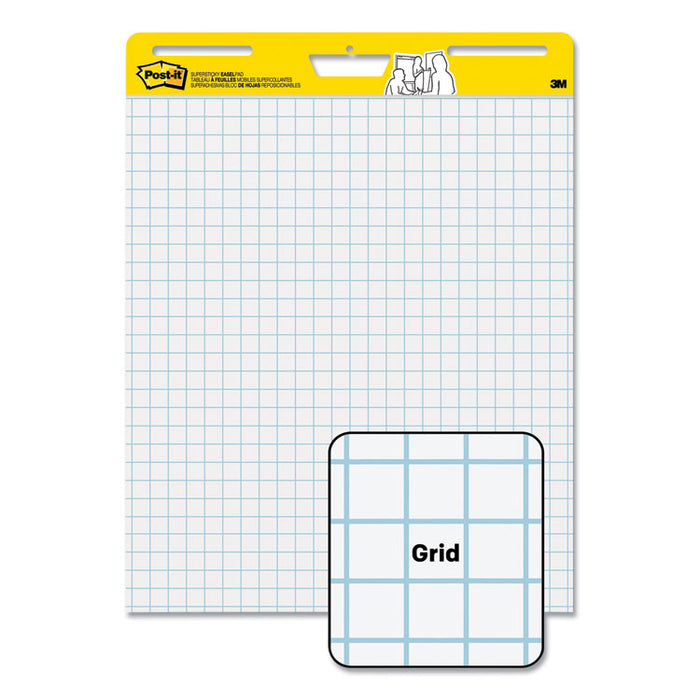 Vertical-Orientation Self-Stick Easel Pads, Quadrille Rule (1 sq/in), (30) White 25 x 30 Sheets, 6/Pack