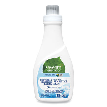 Natural Liquid Fabric Softener, Free and Clear Scent, 42 Loads, 32 oz Bottle, 6/Carton