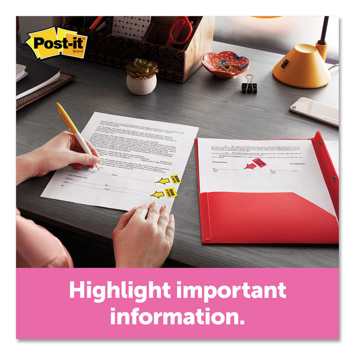 Page Flags in Desk Grip Dispenser, 1 x 1.75, Yellow, 200/Dispenser