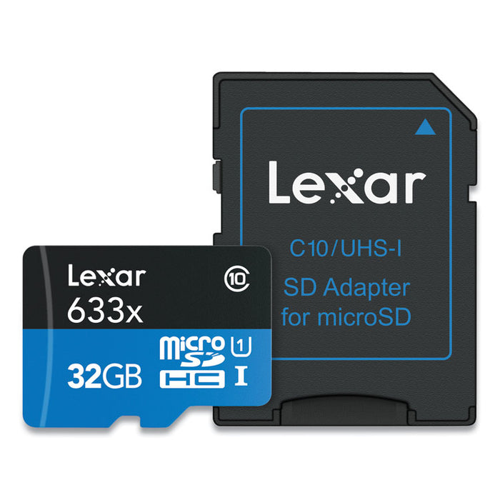 microSDHC Memory Card with SD Adapter, UHS-I U1 Class 10, 32 GB