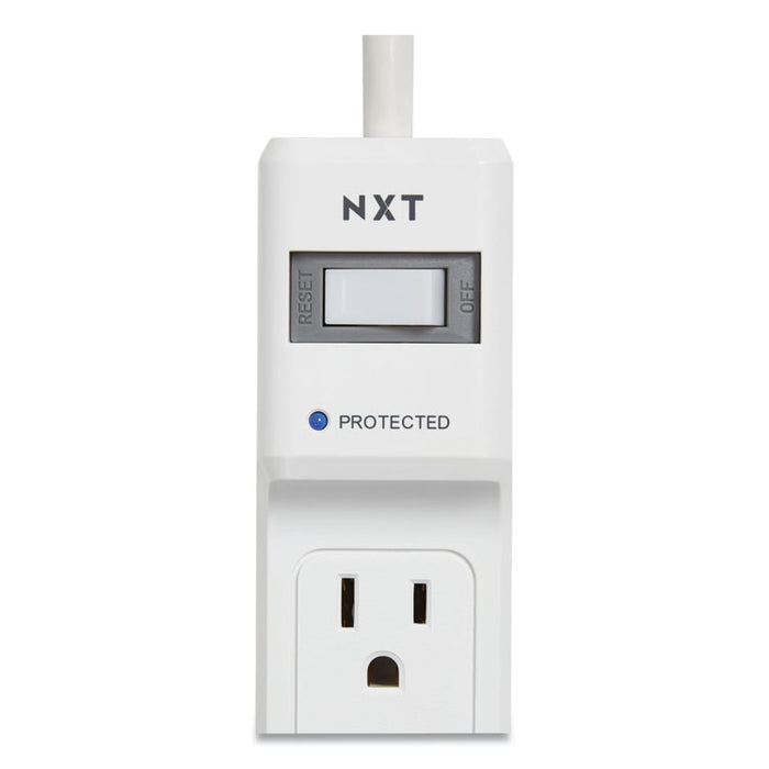 Surge Protector, 6 AC Outlets, 8 ft Cord, 900 J, White