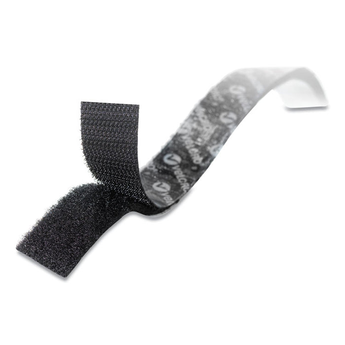 Sticky-Back Fasteners, Removable Adhesive, 0.75" x 30 ft, Black