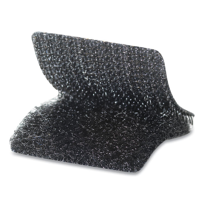 Sticky-Back Fasteners, Removable Adhesive, 0.88" x 0.88", Black, 12/Pack
