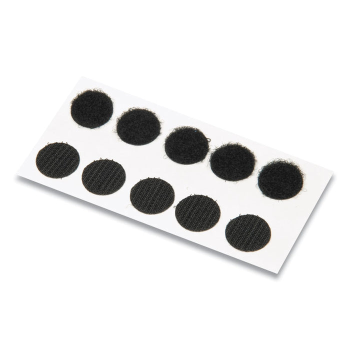 Sticky-Back Fasteners, Removable Adhesive, 0.75" dia, Black, 200/Box