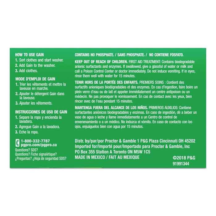 Powder Laundry Detergent, Coin Vend, Gain Original Scent, 1.1 oz Box, 156 Boxes/Carton