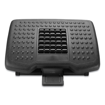Adjustable Height Footrest with Rollers for Massage, 18w x 14d x 4.25h, Black
