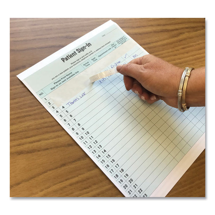 Patient Sign-In Label Forms, Two-Part Carbon, 8.5 x 11.63, Green Sheets, 125 Forms Total