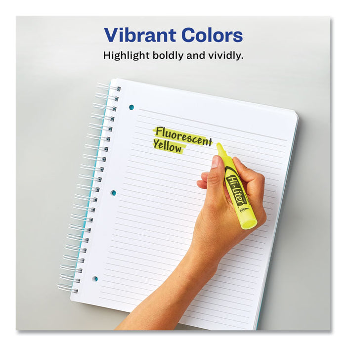 HI-LITER Desk-Style Highlighter Value Pack, Fluorescent Yellow Ink, Chisel Tip, Yellow/Black Barrel, 36/Box