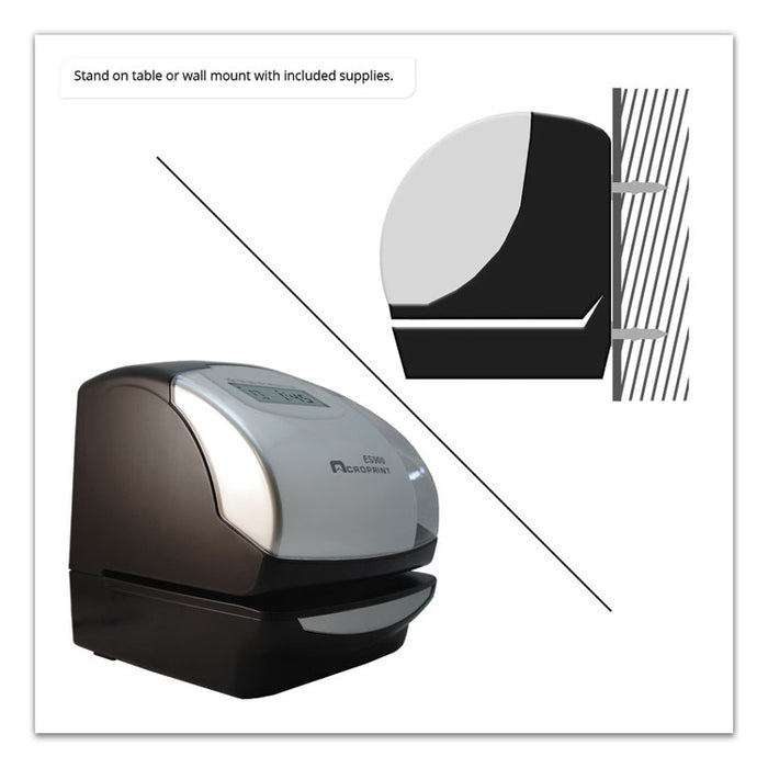 ES900 Atomic Electronic Payroll Recorder, Time Stamp and Numbering Machine, Digital Display, Black