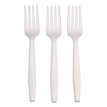 CPLA Cutlery, Heavyweight Fork, Plastic, White, 1,000/Carton