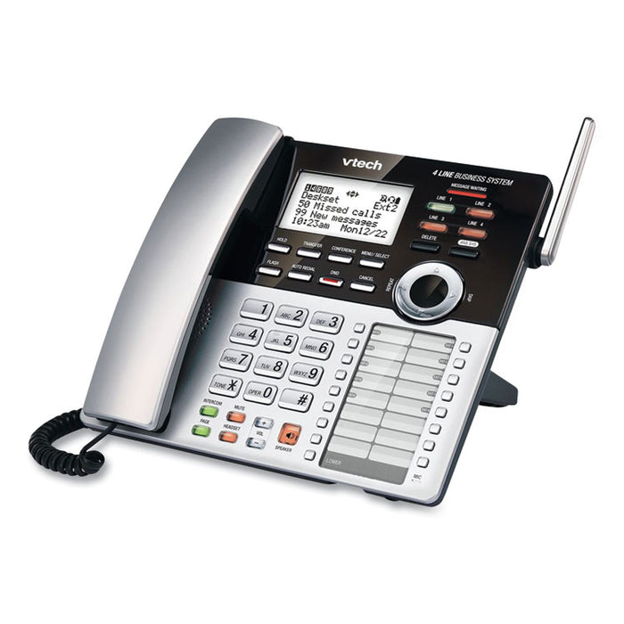 CM18245 Four-Line Business System Extension Deskset For Use with Vtech CM18445, Silver/Black