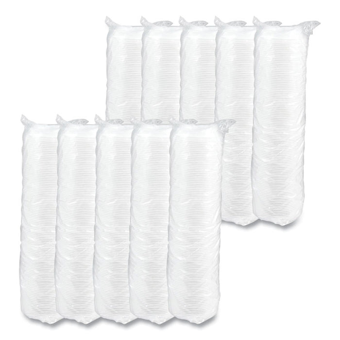 Optima Reclosable Lid, Fits 12 oz to 24 oz Hot Cups, Plastic, White, 100/Pack, 10 Packs/Carton