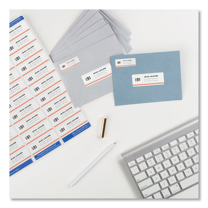 Easy Peel White Address Labels w/ Sure Feed Technology, Laser Printers, 1 x 2.63, White, 30/Sheet, 25 Sheets/Pack