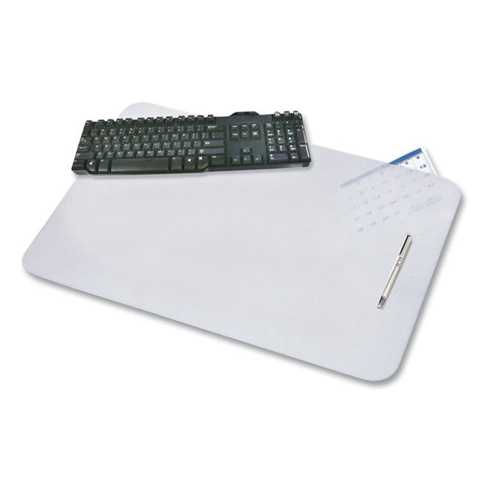 KrystalView Desk Pad with Antimicrobial Protection, 17" x 12", Frosted Finish, Clear