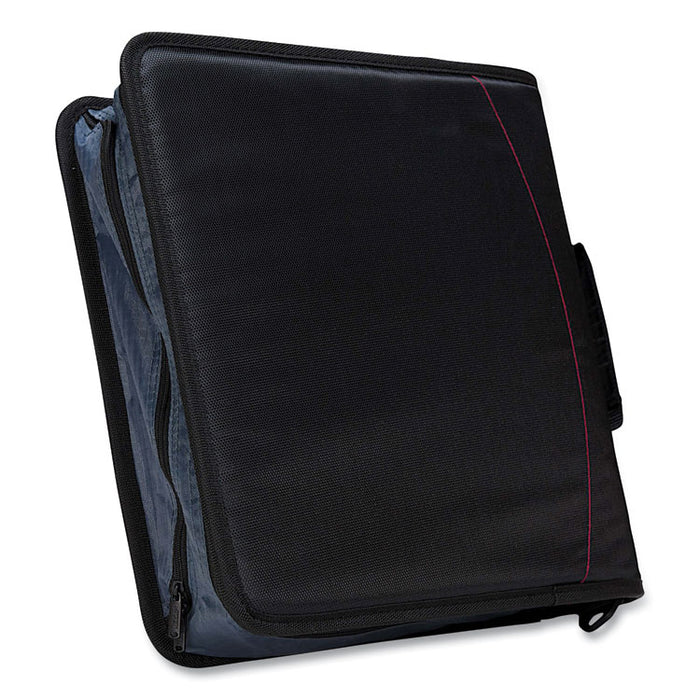 Mighty Zip Tab Binder, 3 Rings, 3" Capacity, 11 x 8.5, Black