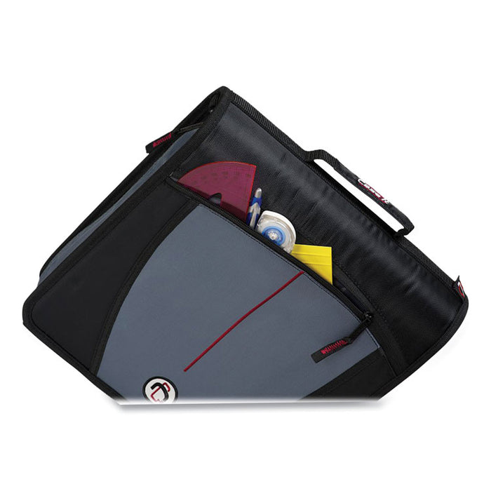 Mighty Zip Tab Binder, 3 Rings, 3" Capacity, 11 x 8.5, Black