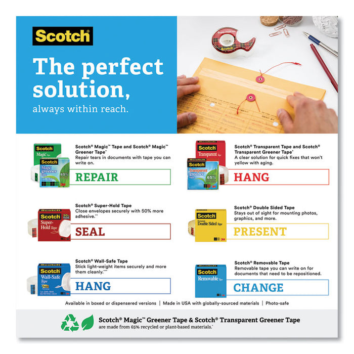 Super-Hold Tape Refill, 1" Core, 0.75" x 27.77 yds, Crystal Clear, 10 Rolls/Pack