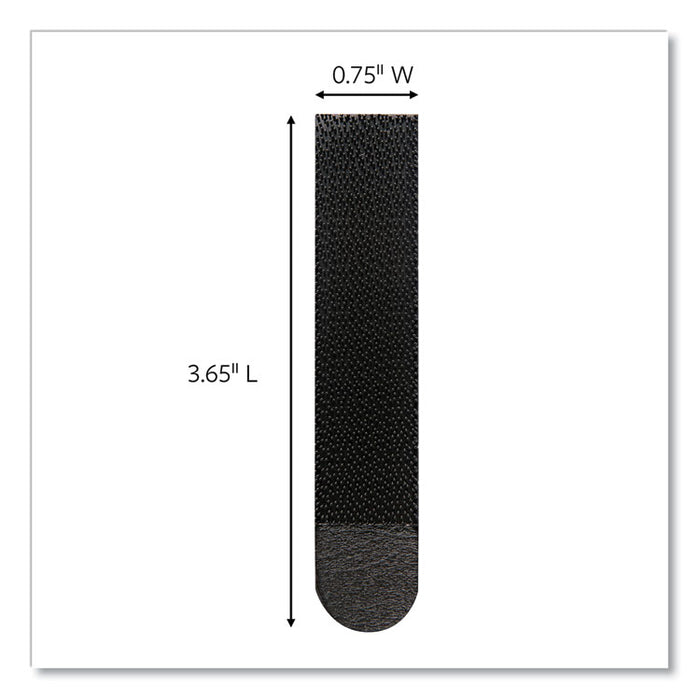 Bath Picture Hanging Strip Pairs, Holds Up to 4 lb, Large: 0.75" x 3.65", Black, 12/Pack