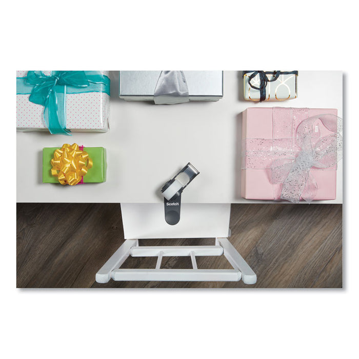Clip and Twist Desktop Tape Dispenser, with Tape Roll, 1" Core, Plastic, Gray